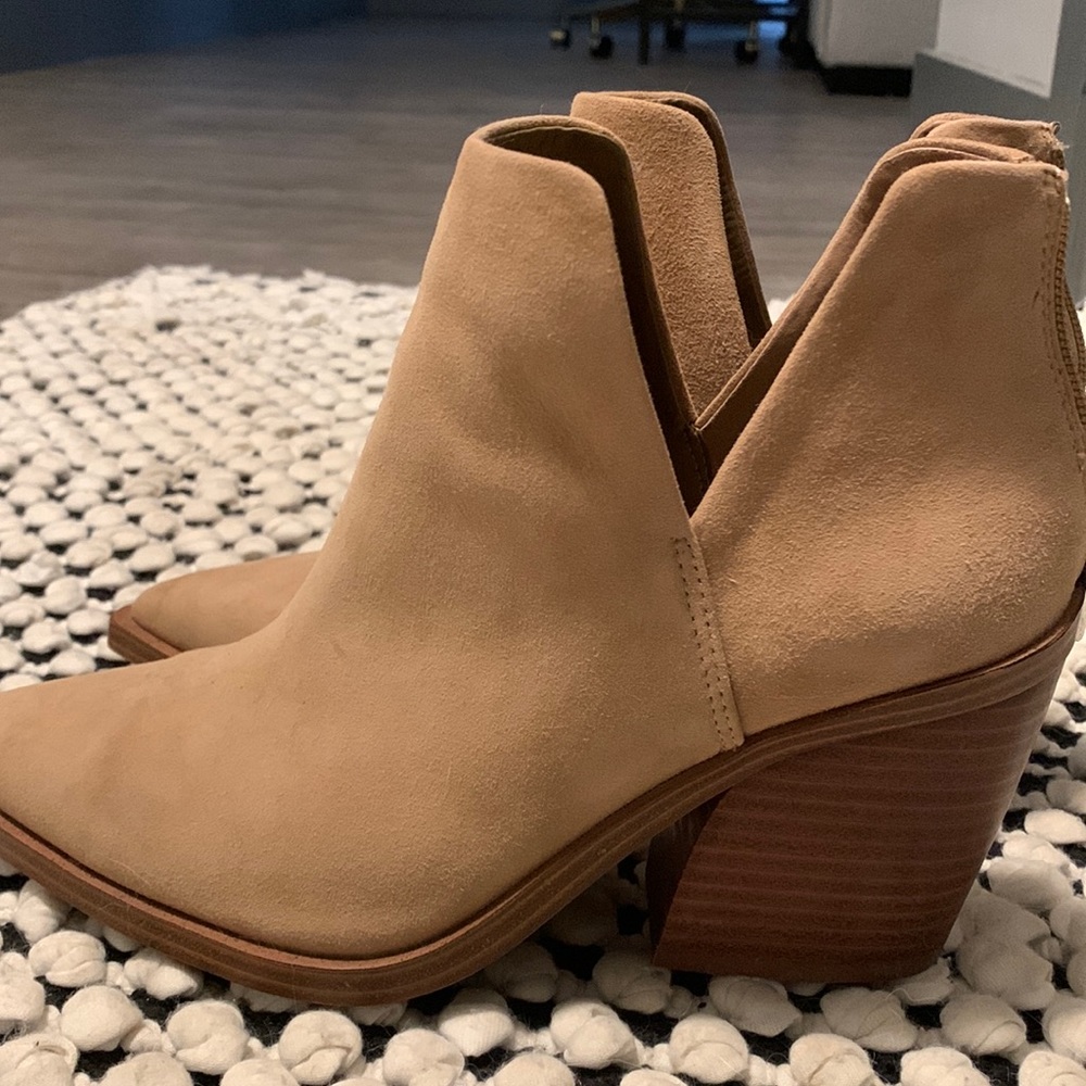 Tan suede booties